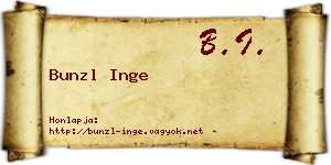 Bunzl Inge névjegykártya